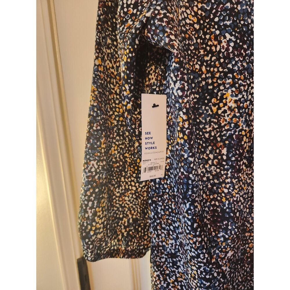 NWT Apt 9 - round neck, long sleeve asymmetric hem Women's - XL - Picture 3 of 8